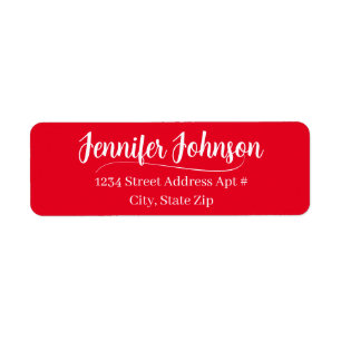 Bold Red Wedding Script Return Address Envelope 