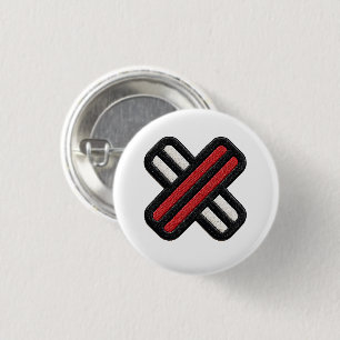 Bold Red & White Bandage Pinback Button