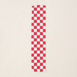 Bold Red White Croatian Chequerboard Pattern Scarf<br><div class="desc">This scarf features a bold geometric pattern,  famous Croatian chequerboard in red and white.</div>
