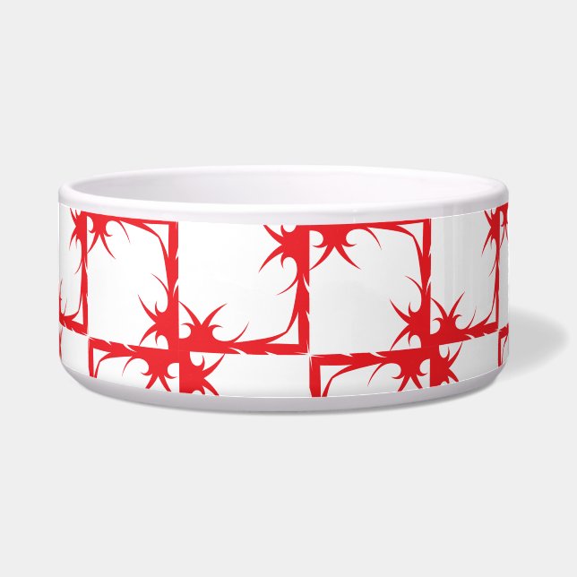Bold Red & White Pet Bowl (Front)
