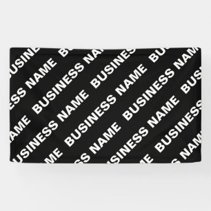 Bold Repeating Editable Name   Simple Black White Banner