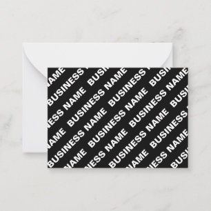Bold Repeating Editable Name   Simple Black White Card