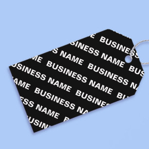 Bold Repeating Editable Name   Simple Black White Gift Tags