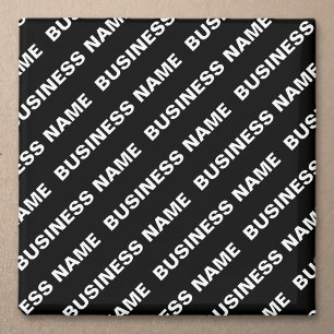 Bold Repeating Editable Name   Simple Black White Magnet