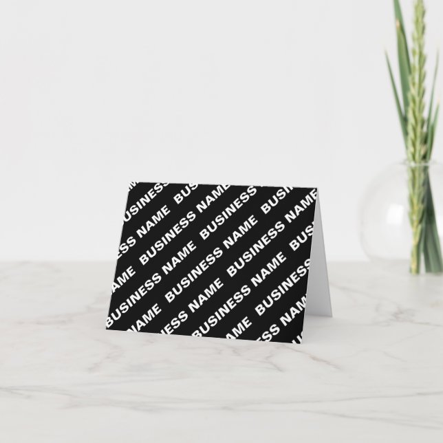 Bold Repeating Editable Name | Simple Black White Thank You Card (Front)