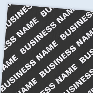 Bold Repeating Editable Name   Simple Black White Tissue Paper