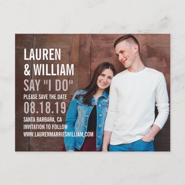 Bold Request Modern Save The Date Postcard (Front)