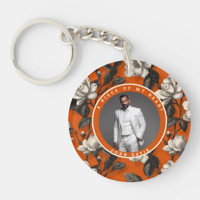 Bold Retirement Gifts Custom Photo Key Ring (Front)