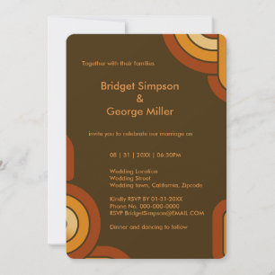 Bold Retro 1970s Wedding  Invitation