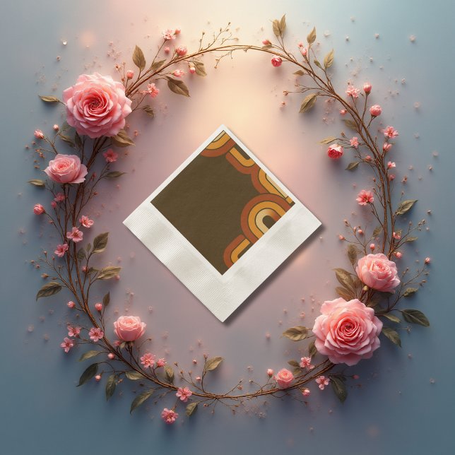 Bold Retro 1970s Wedding  Napkin (Creator Uploaded)