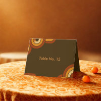 Bold Retro 1970s Wedding table number