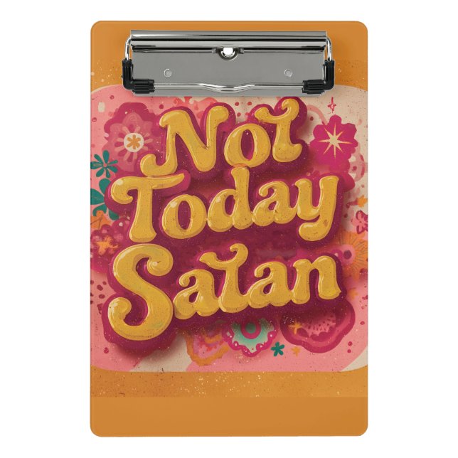 Bold Retro 70s Psychedelic Graphic  Mini Clipboard (Front)