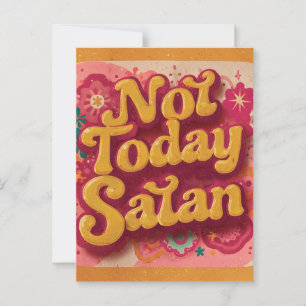 Bold Retro 70s Psychedelic Graphic Postcard