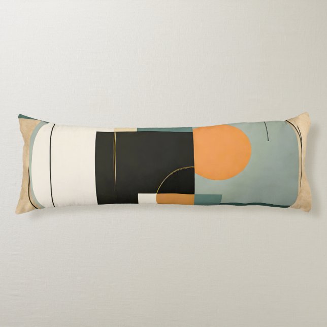 Bold Retro: Abstract Circles & Rectangles  Body Cushion (Front)