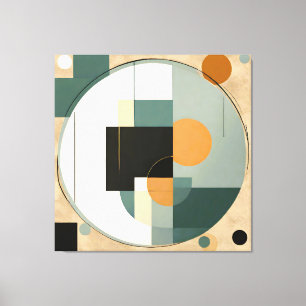 Bold Retro: Abstract Circles & Rectangles  Canvas Print