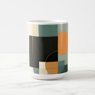 Bold Retro: Abstract Circles & Rectangles Coffee Mug