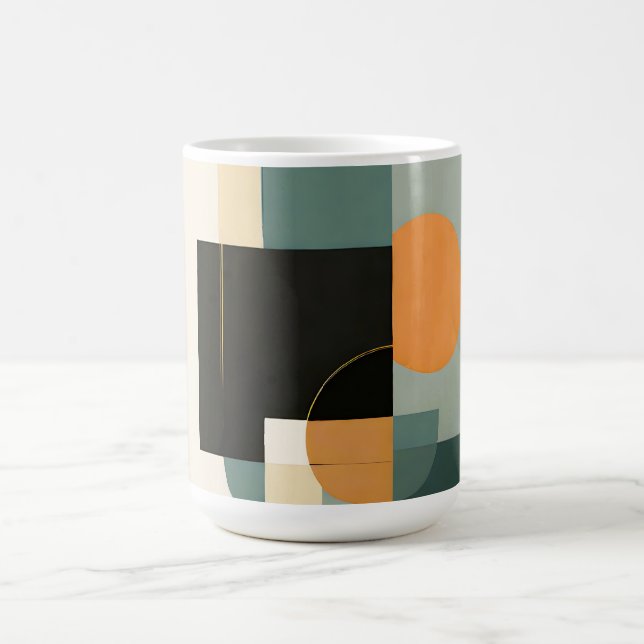 Bold Retro: Abstract Circles & Rectangles  Coffee Mug (Center)