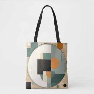 Bold Retro: Abstract Circles & Rectangles Tote Bag