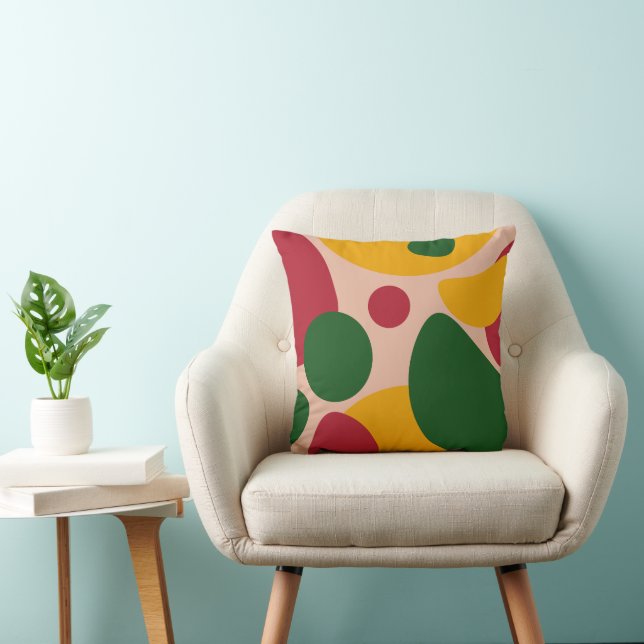 Bold Retro Abstract Shapes Pattern  Cushion (Chair)