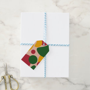 Bold Retro Abstract Shapes Pattern  Gift Tags