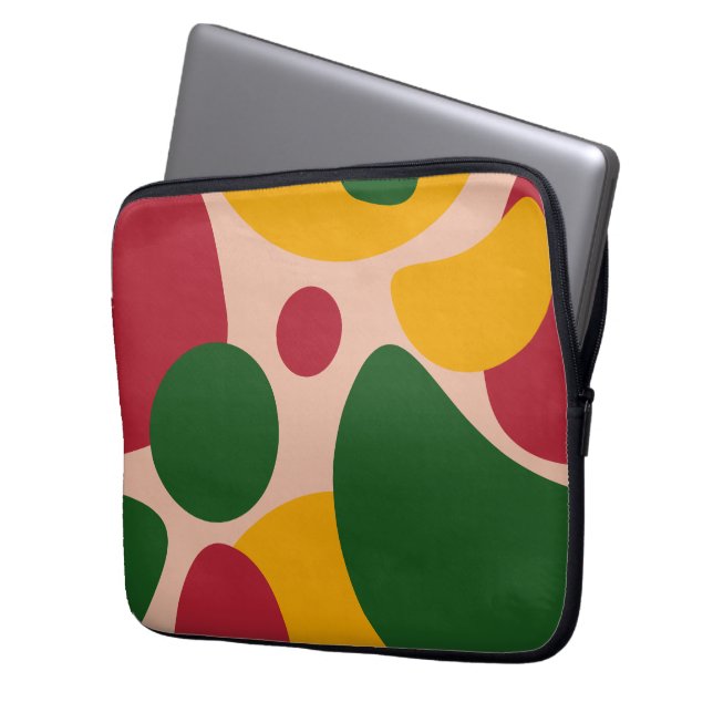 Bold Retro Abstract Shapes Pattern  Laptop Sleeve (Front Left)