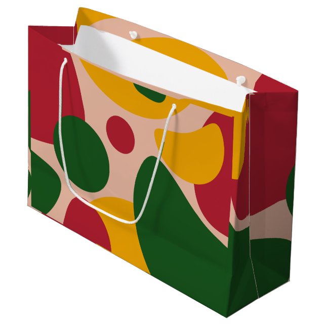 Bold Retro Abstract Shapes Pattern  Large Gift Bag (Front Angled)