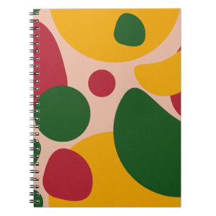 Bold Retro Abstract Shapes Pattern Notebook