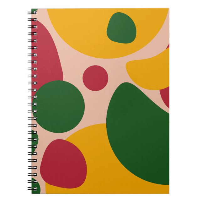 Bold Retro Abstract Shapes Pattern  Notebook (Front)