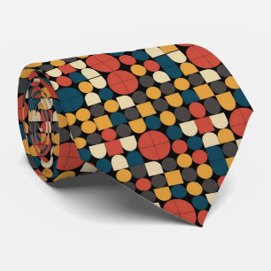 Bold Retro Bauhaus Inspired Pattern Tie