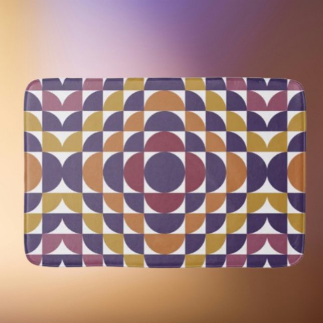Bold Retro Circles Bath Mat | Mid-Century Modern (Creator Uploaded)