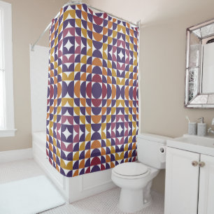 Bold Retro Circles Shower Curtain   Mid-Century