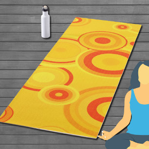 Bold Retro Circles   skateboard – Yellow & Orange Yoga Mat