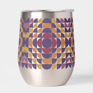 Bold Retro Circles Stemless Wine Tumbler
