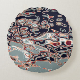 Bold Retro Colourful Abstract Pattern Round Cushion