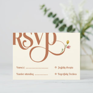 Bold Retro Earthy Tones RSVP card
