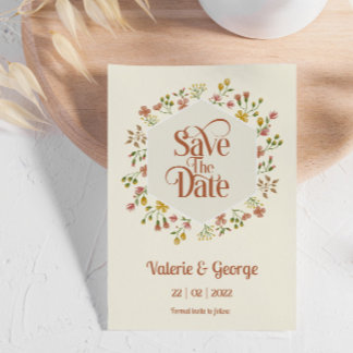 Bold Retro Earthy Tones | Save The Date  Invitation