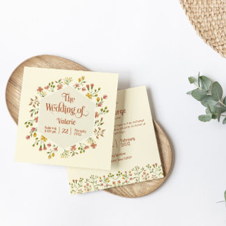 Bold Retro Earthy Tones | Wedding Invitation Card