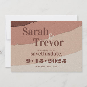 Bold Retro Fonts in Warm Earthy Save The Date