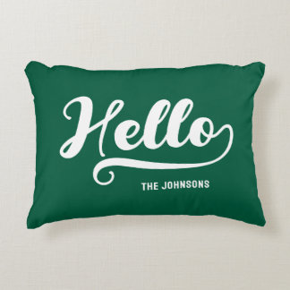 Bold Retro Hello Swash Decorative Cushion