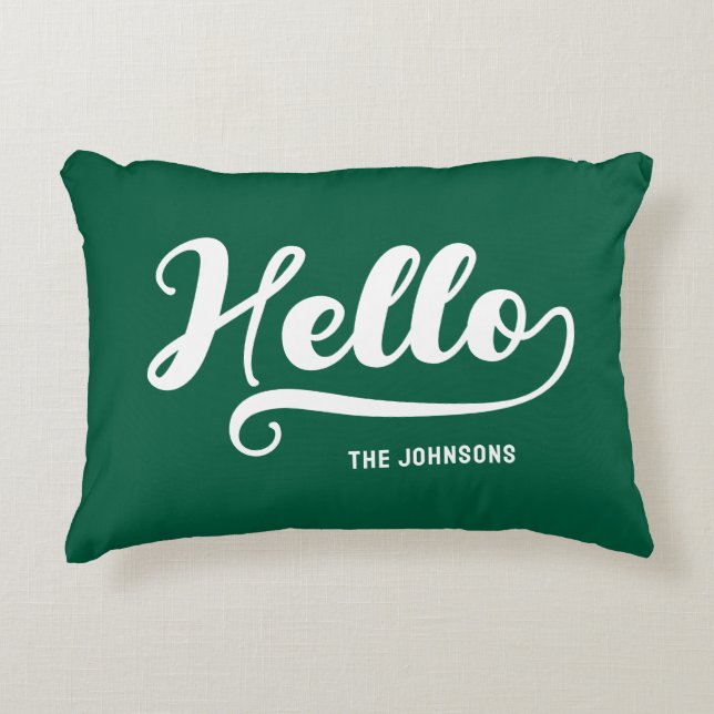 Bold Retro Hello Swash Decorative Cushion (Front)