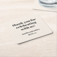 Bold Retro Ivory Wedding Thank You Personalised