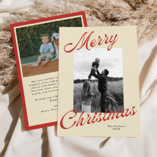 Bold Retro Merry Christmas Photo Holiday Card