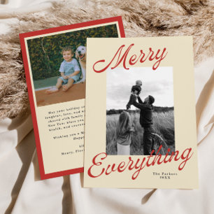 Bold Retro Merry Everything Photo Holiday Card