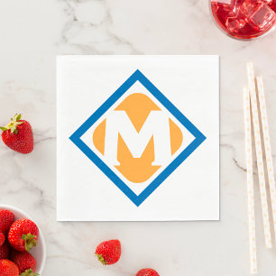 Bold Retro Metro M Logo Urban Transit Emblem Napkin