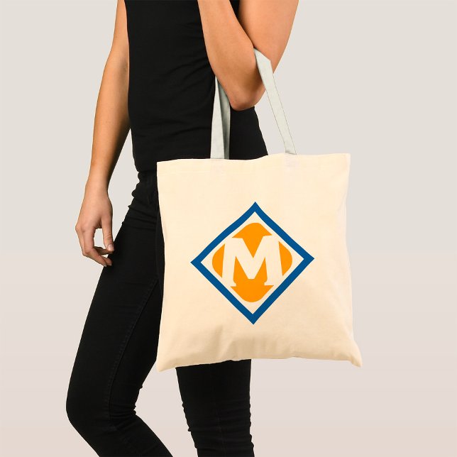 Bold Retro Metro M Logo Urban Transit Emblem Tote Bag (Creator Uploaded)