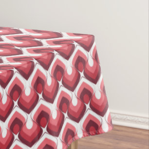 Bold Retro Modern Motif in Pinks Tablecloth