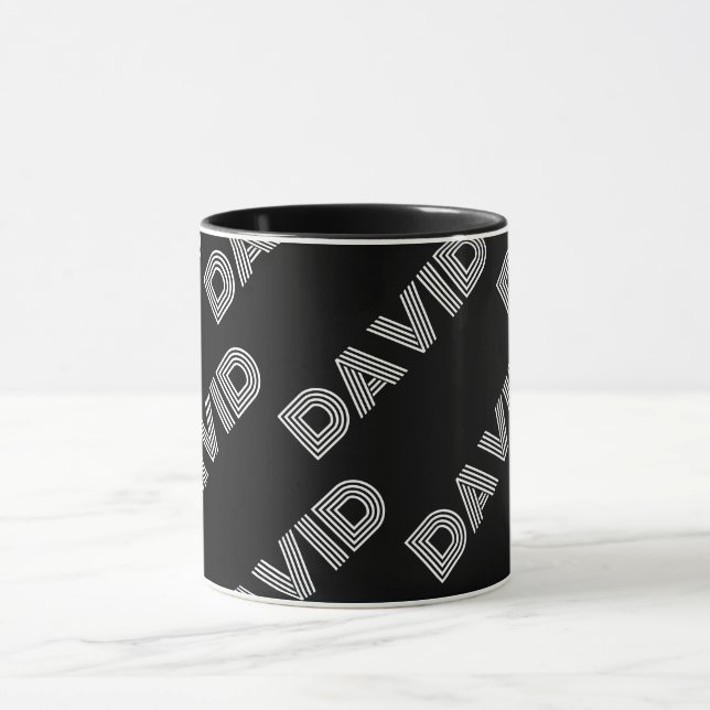 Bold Retro-modern Name or Word Pattern Mug (Center)