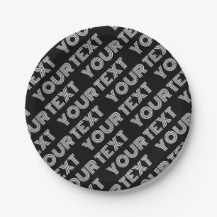 Bold Retro-modern Name or Word Pattern Paper Plate