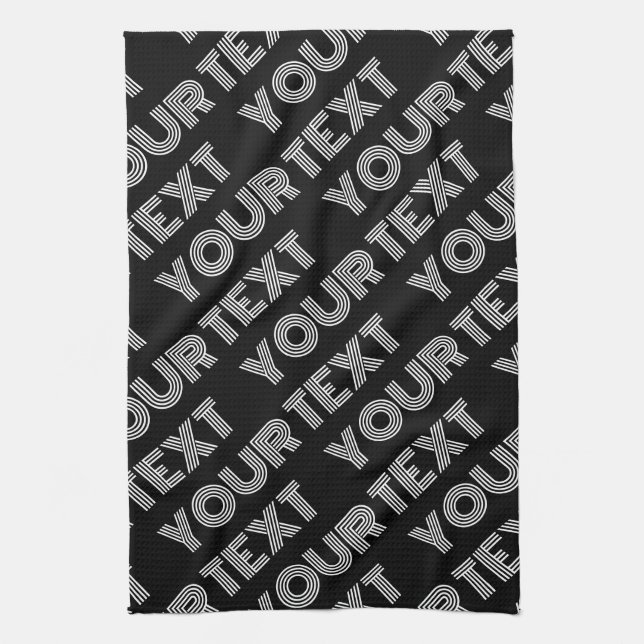 Bold Retro-modern Name or Word Pattern Tea Towel (Vertical)