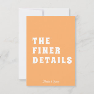 Bold Retro Modern orange Wedding Enclosure card